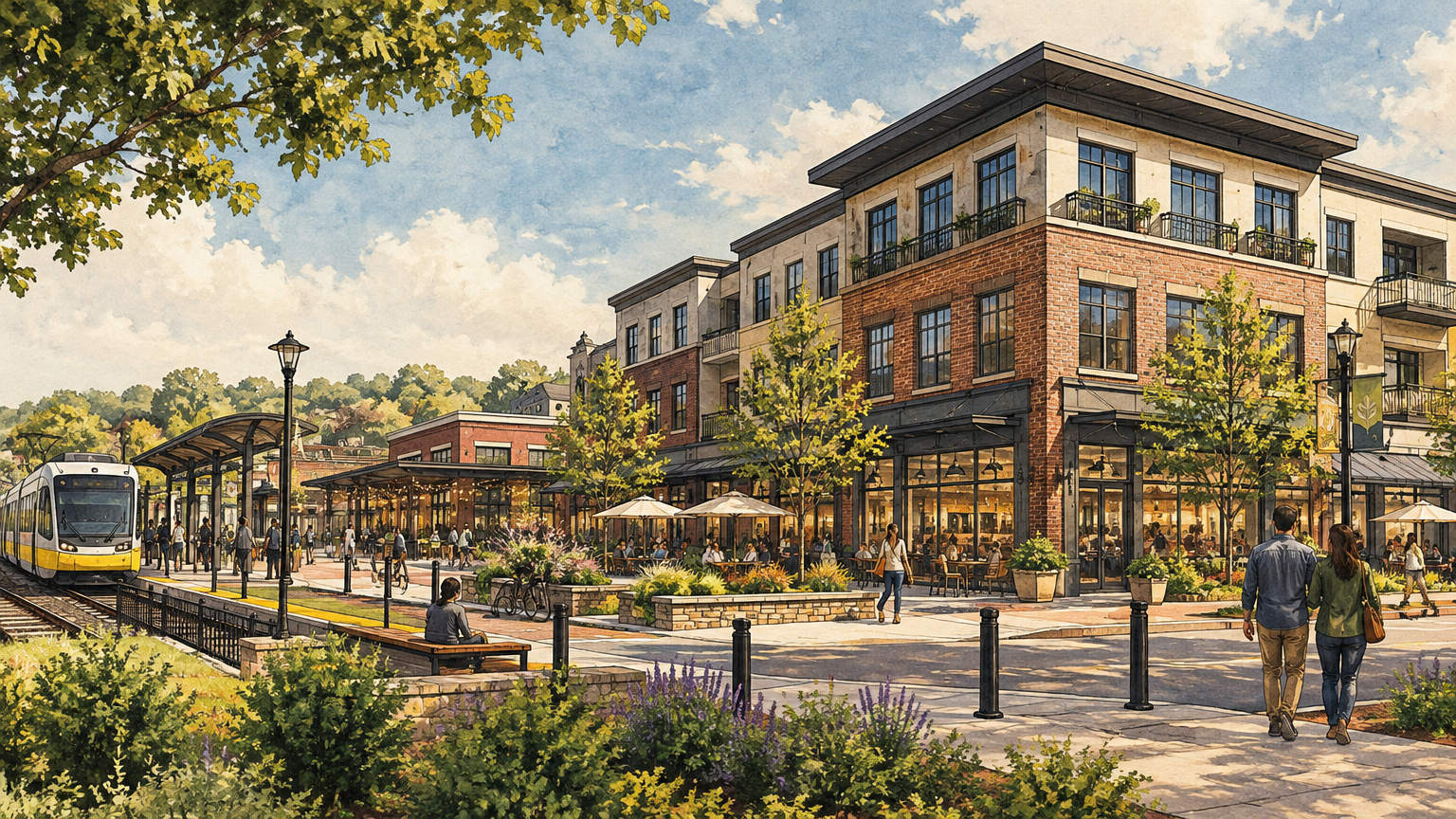 Conceptual editorial illustration: $18M Granite House Project Advances in Historic Folsom